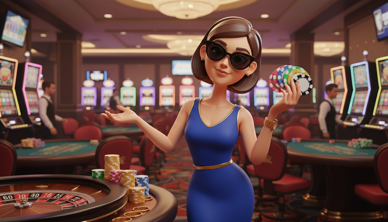 Casino character answering common PayID online pokies questions