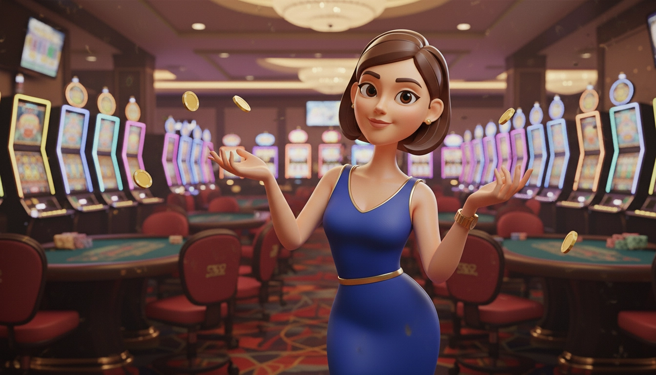 Casino character answering common PayID online pokies questions